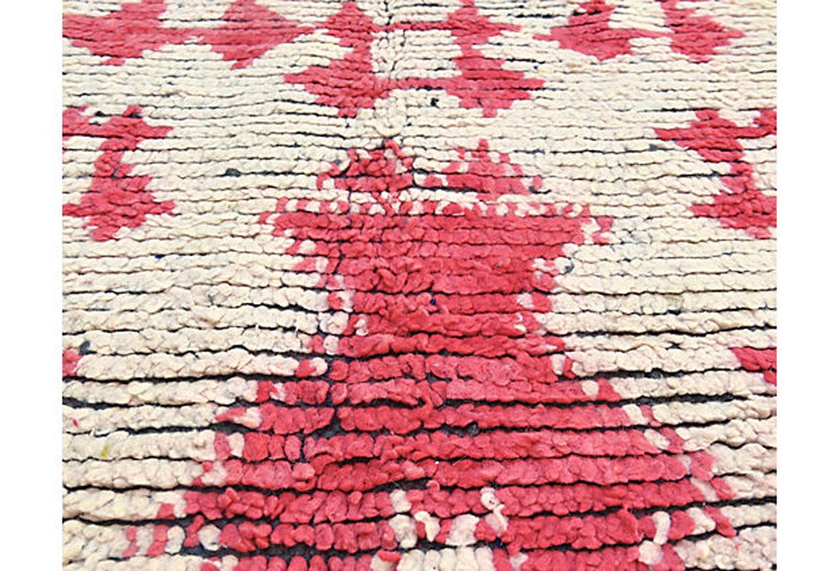 Alfombra Marroquí Azilal Marfil y Rosa 2'10 x 8' Tejido a mano en venta