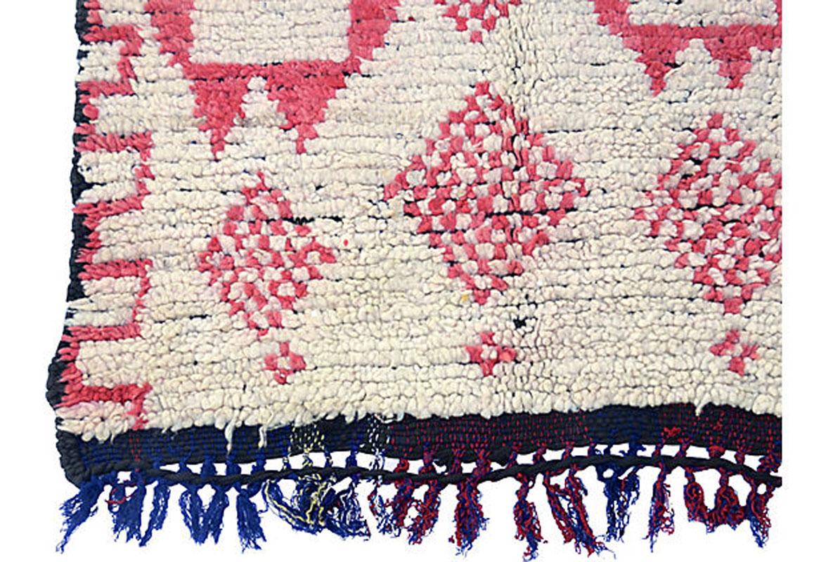 Alfombra Marroquí Azilal Marfil y Rosa 2'10 x 8' Lana en venta