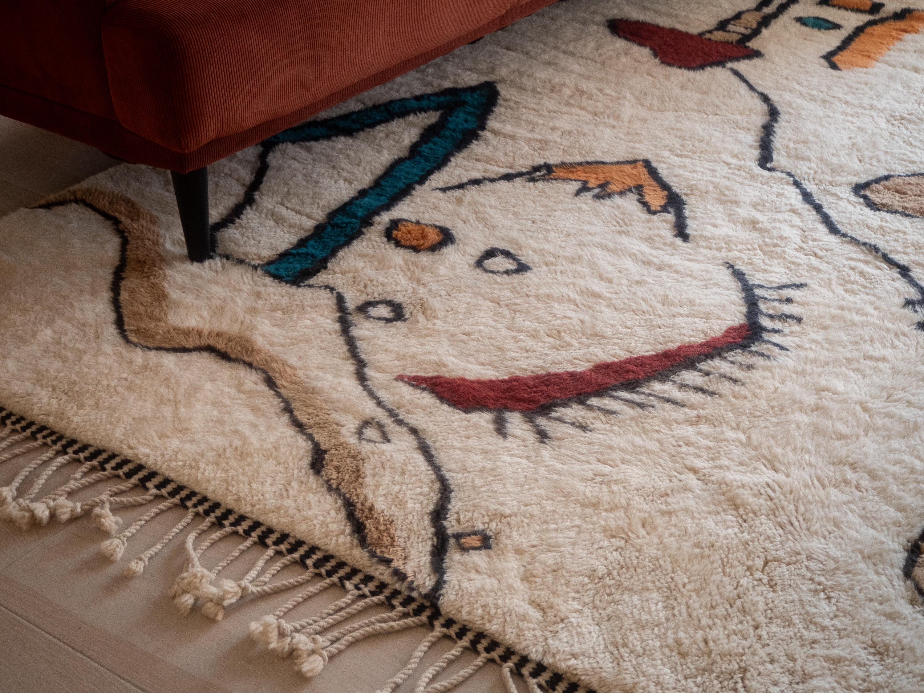 Alfombra marroquí Beni Mrirt 10'x14', alfombra con motivos inspirados en Kandinsky, hecha a medida Marroquí en venta