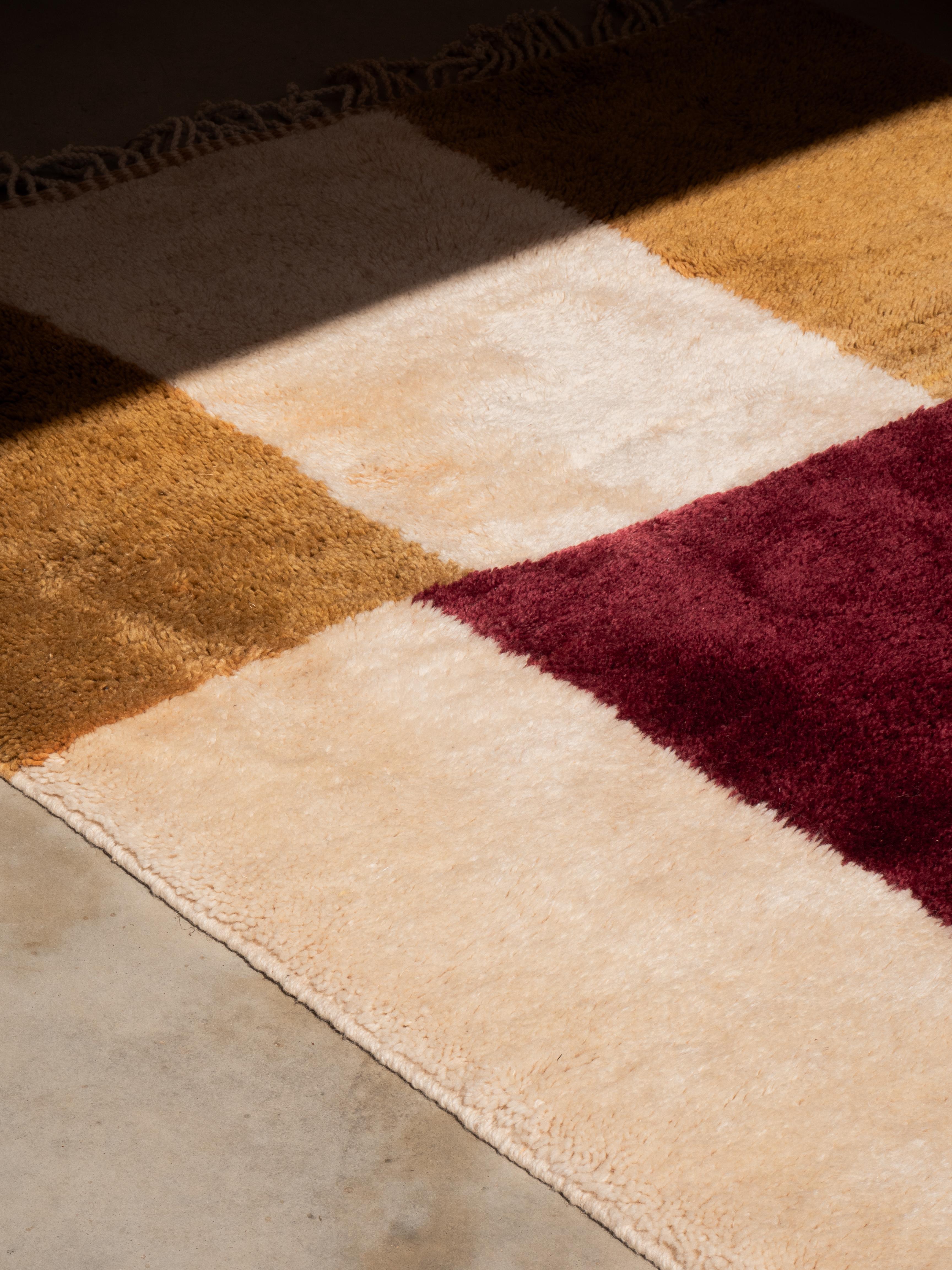 Alfombra marroquí Beni Mrirt 3'x5', Alfombra moderna con motivos geométricos, hecha a medida en venta 1