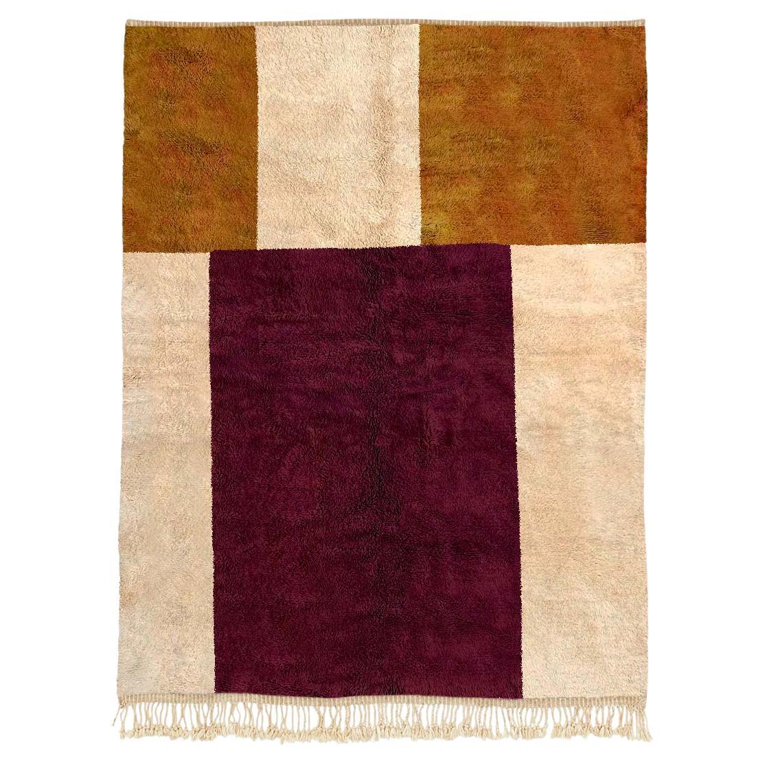 Tapis marocain Beni Mrirt 3'x5', tapis à motifs géométriques Moderns, fait sur mesure