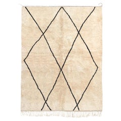 Tappeto marocchino Beni Mrirt 3'x5', Tappeto tribale con motivi a diamante nero, CUSTOM MADE