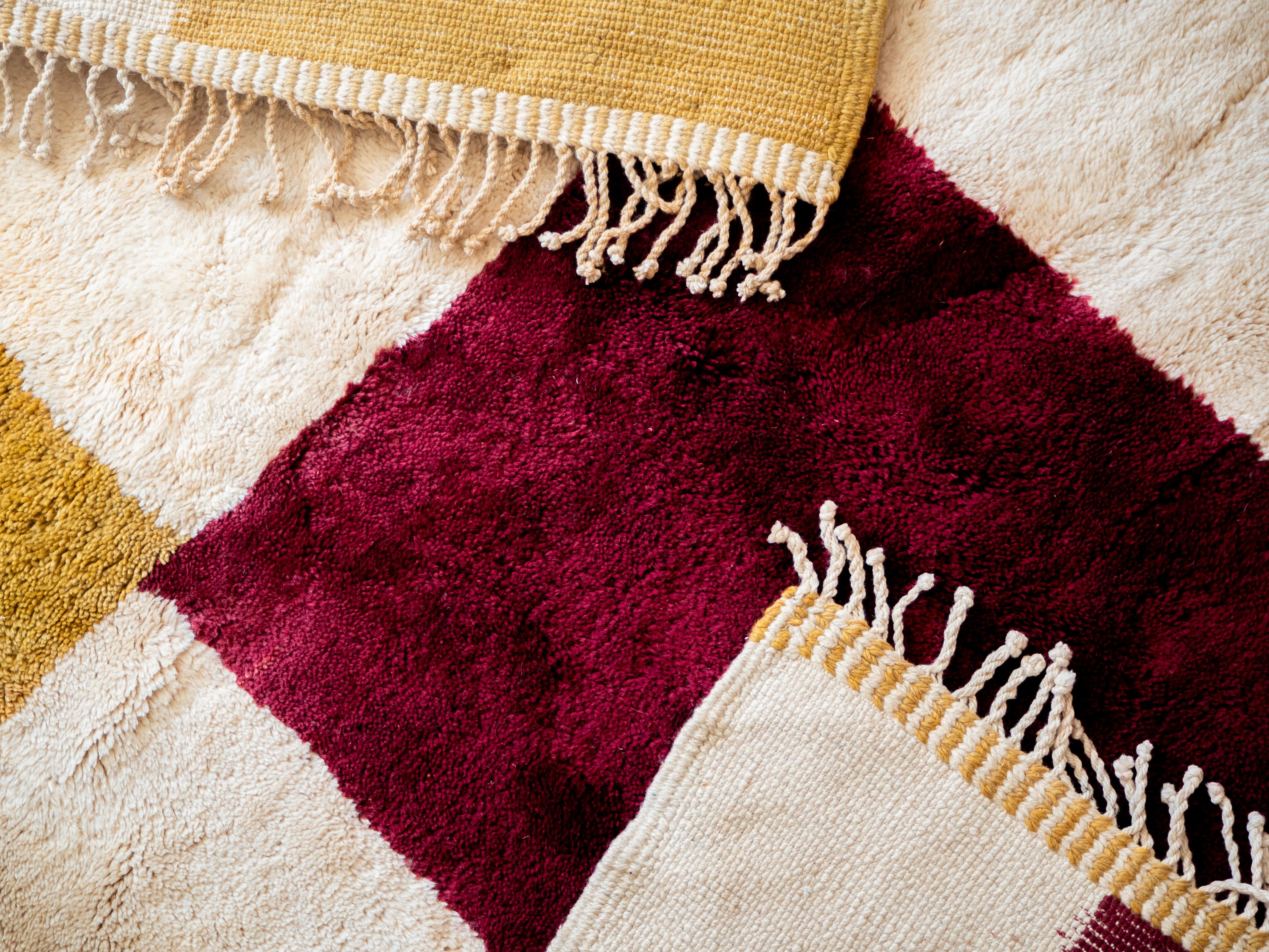 Marocain Tapis marocain Beni Mrirt 5.5'x6.1', Tapis à motifs géométriques modernes, En stock