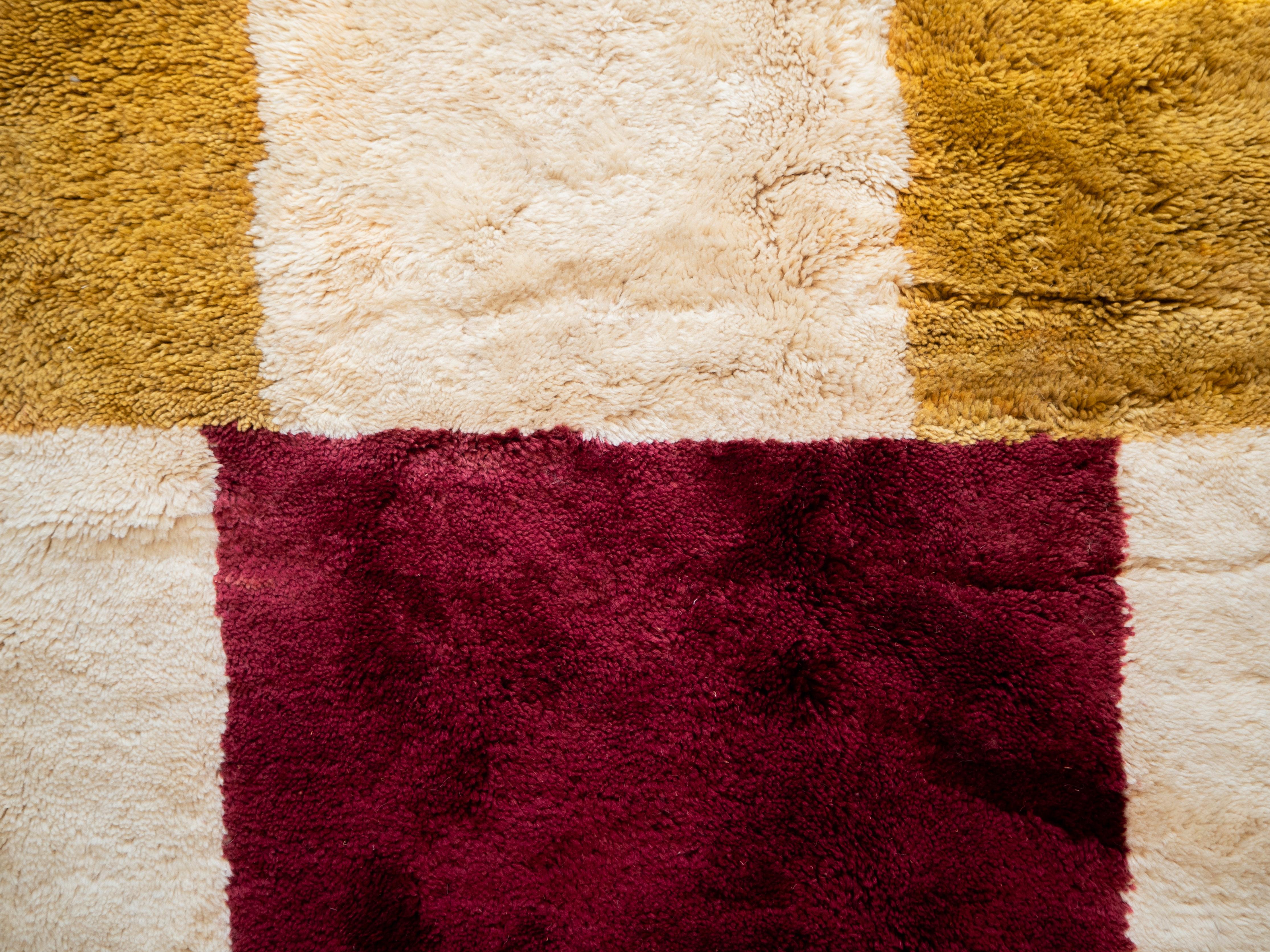 Tapis marocain Beni Mrirt 5.5'x6.1', Tapis à motifs géométriques modernes, En stock Neuf à Marrakech, MA