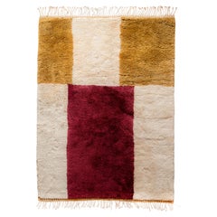 Tapis marocain Beni Mrirt 5.5'x6.1', Tapis à motifs géométriques modernes, En stock