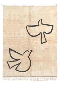 Moroccan Beni Mrirt rug 6’x9’, Pablo Picasso's Inspired Pattern, Custom-made