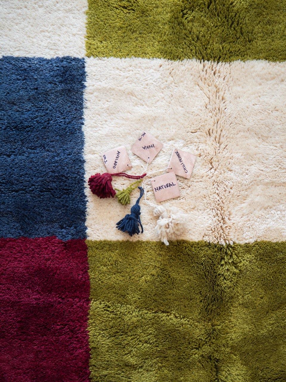 Modern Moroccan Beni Mrirt rug 8'x10’, Geometric Pattern Rug With Squares, Custom-Made For Sale