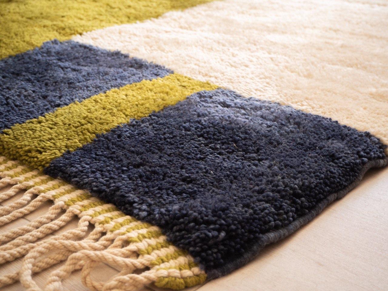 Contemporary Moroccan Beni Mrirt rug 8'x10’, Geometric Pattern Rug With Squares, Custom-Made For Sale