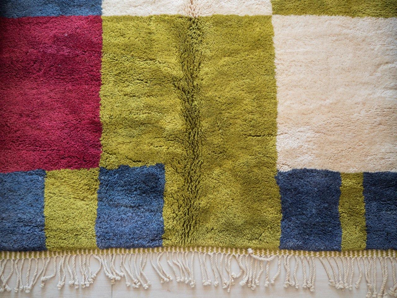 Moroccan Beni Mrirt rug 8'x10’, Geometric Pattern Rug With Squares, Custom-Made For Sale 2