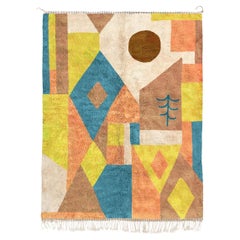 Tapis marocain Beni Mrirt 9'x12', tapis berbère coloré Art Déco fait sur-mesure