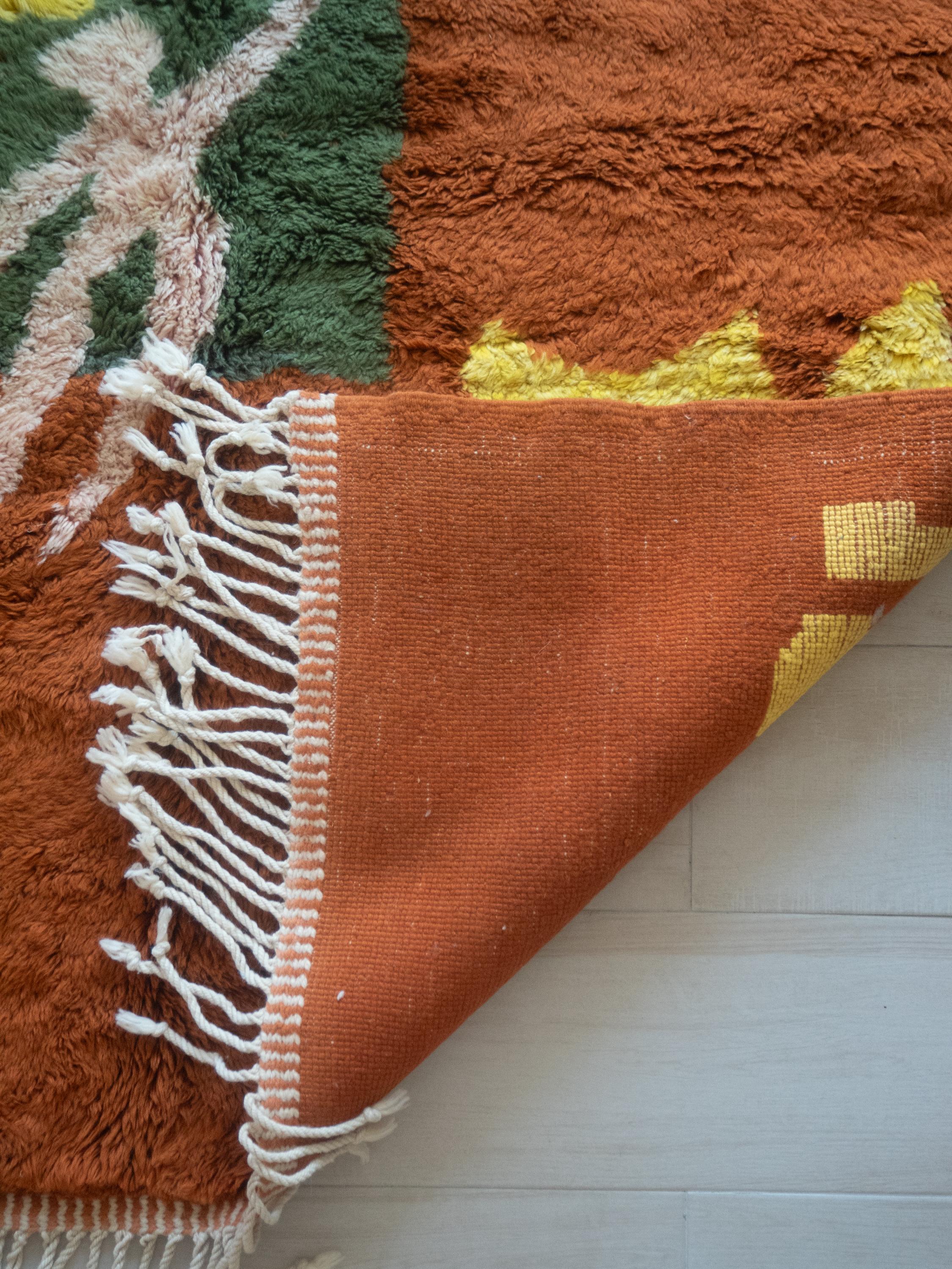 Marokkanischer Beni Mrirt-Teppich, Art-Déco-Muster Berberteppich, maßgefertigt (Wolle) im Angebot