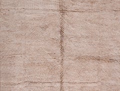 Tappeto marocchino Beni Mrirt - Lana annodata a mano a pelo alto in beige neutro