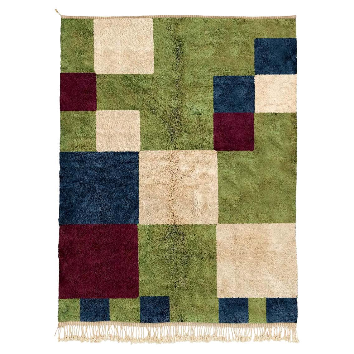 Moroccan Beni Mrirt rug, Modern Geometric Pattern Berber rug, Custom-made For Sale