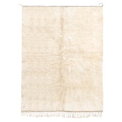 Moroccan Beni Mrirt rug, Totally White Color Shag Rug, Made to Order