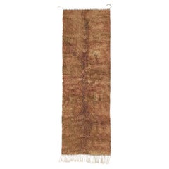 Moroccan Beni Mrirt runner 2.5’x8’, Solid Terracotta Brown Shag, Custom-Made
