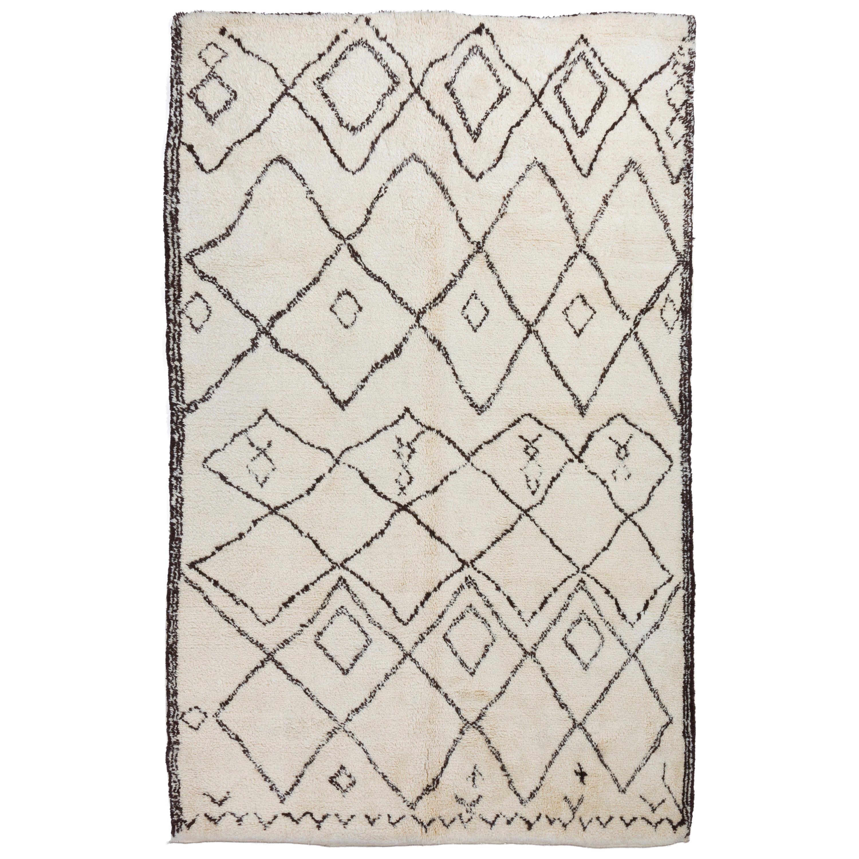 Handgefertigter marokkanischer Beni Ourain Berber- Tulu-Teppich. Alle Wolle. Kundenspezifische Optionen sind verfügbar