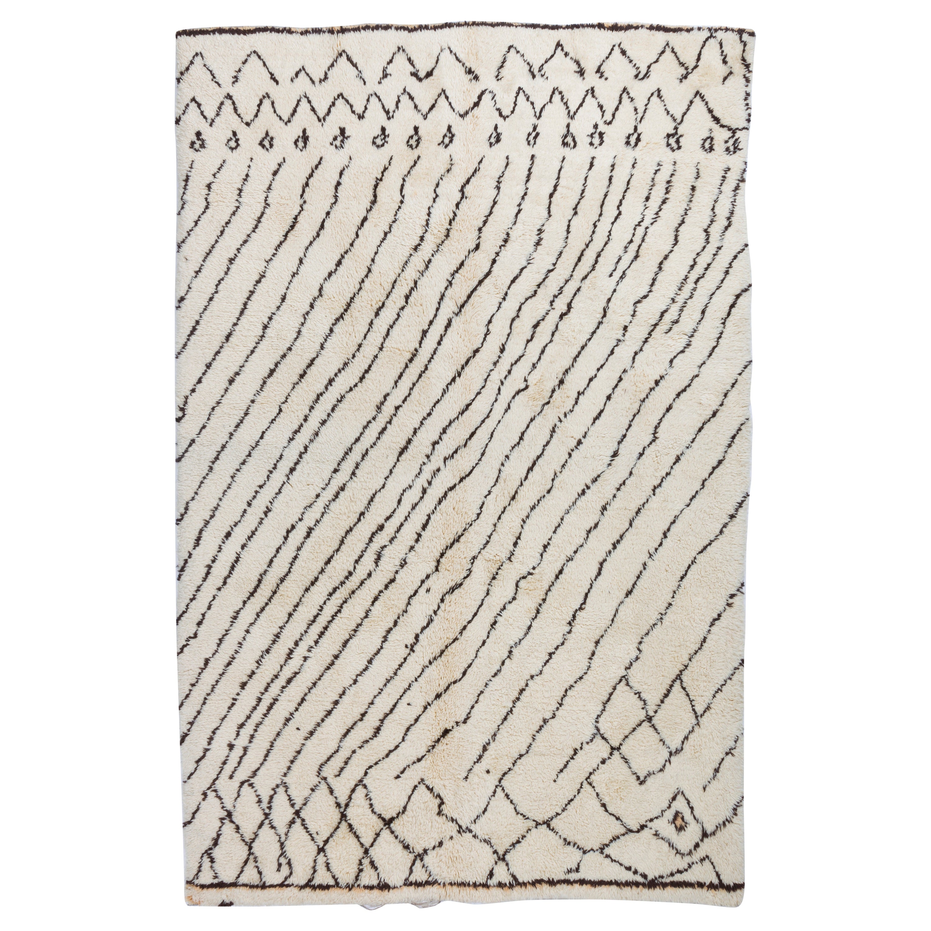 Moroccan Beni Ourain Berber Rug, Modern "Tulu" Carpet, Custom Options Available