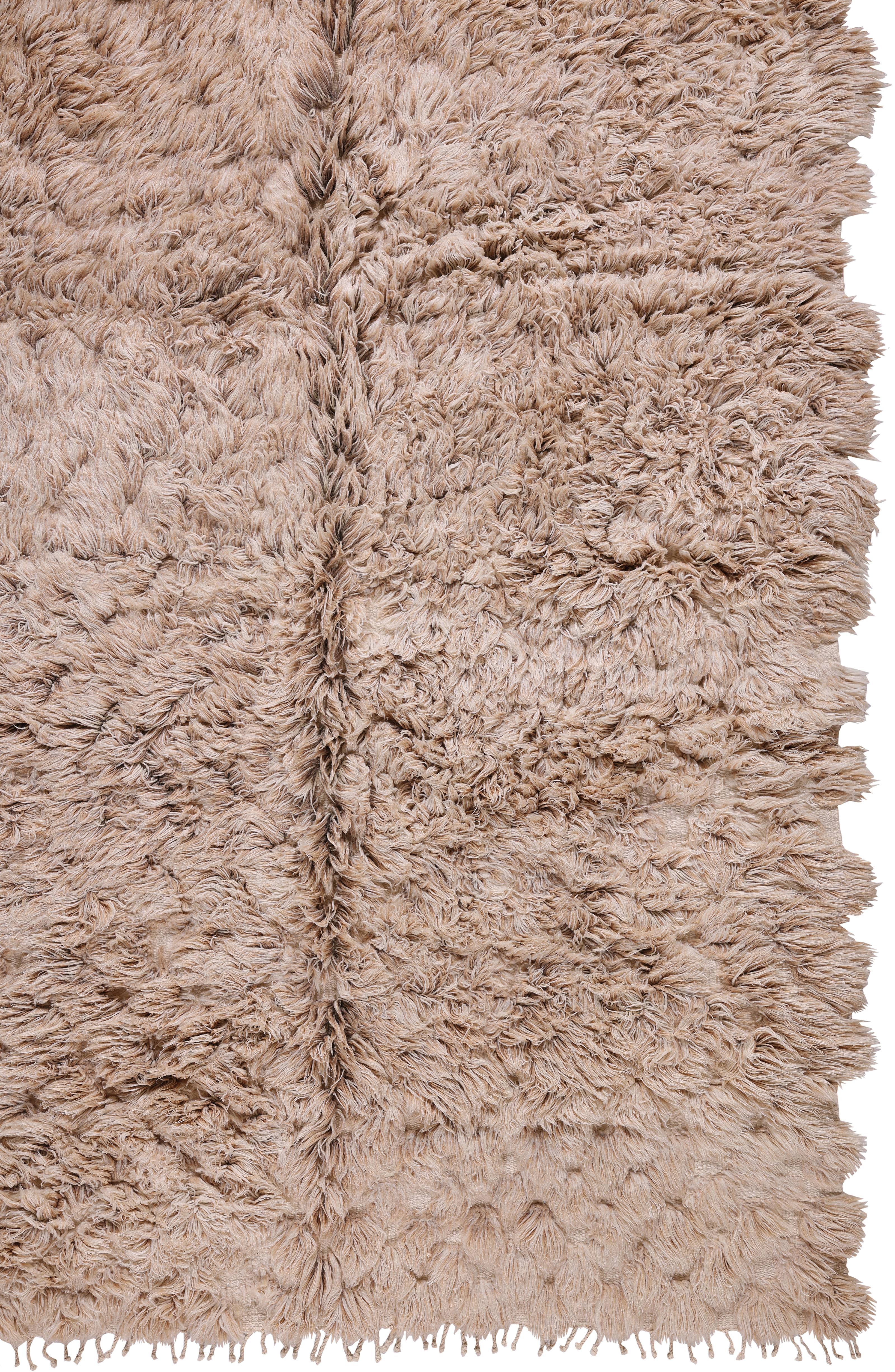 Tappeto Shag marocchino Beni Ourain - Lana a pelo alto in Nature Beige In condizioni Nuovo in vendita a New York, NY