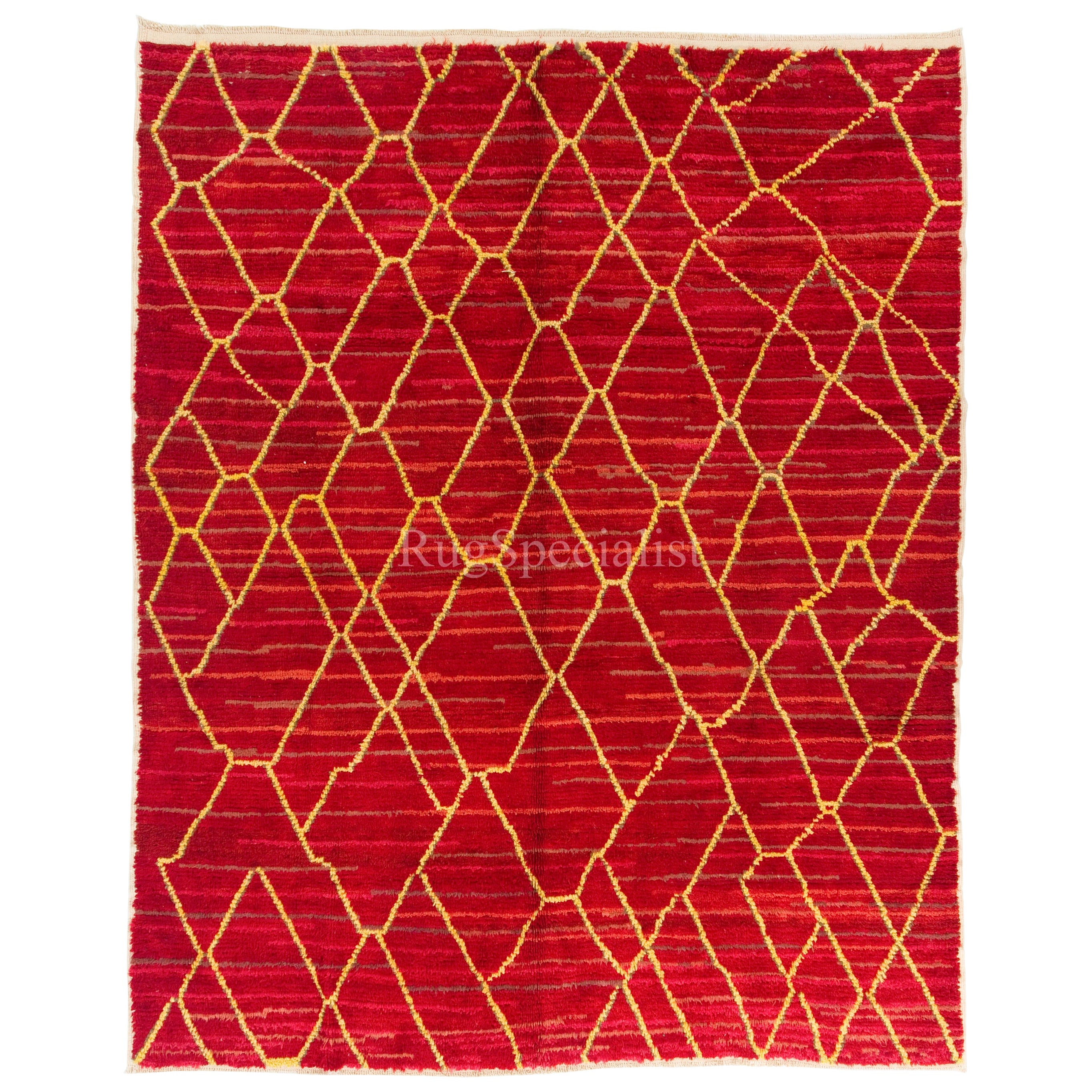 Moroccan Beni Ourain style Tulu Rug. 100% Wool. Custom Options Available For Sale