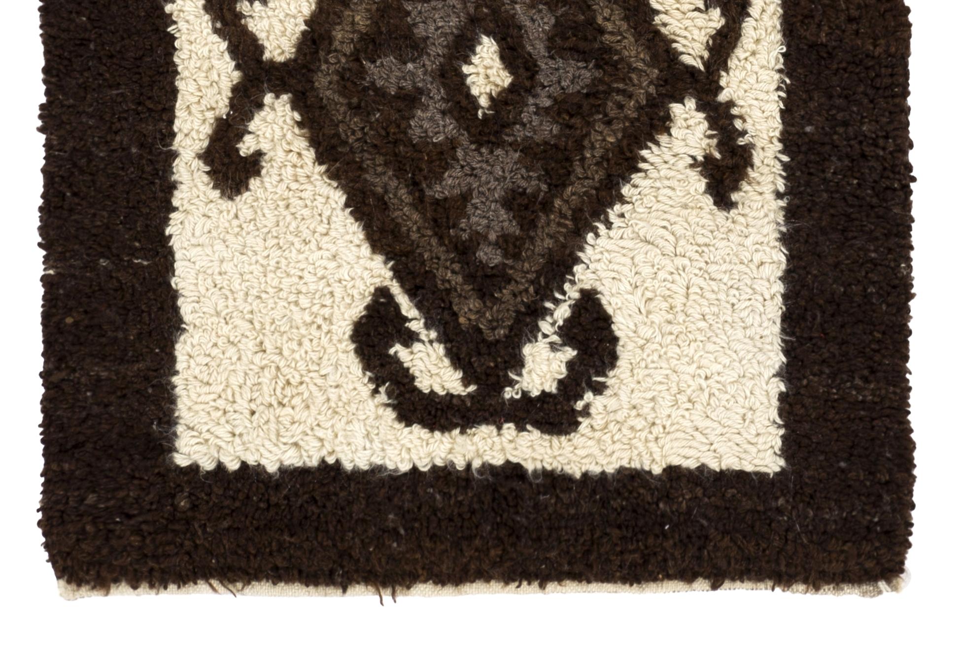 Alfombra Tulu anudada a mano con diseño bereber marroquí, 100% lana. Alfombra Beni Ourain Anudado a mano en venta