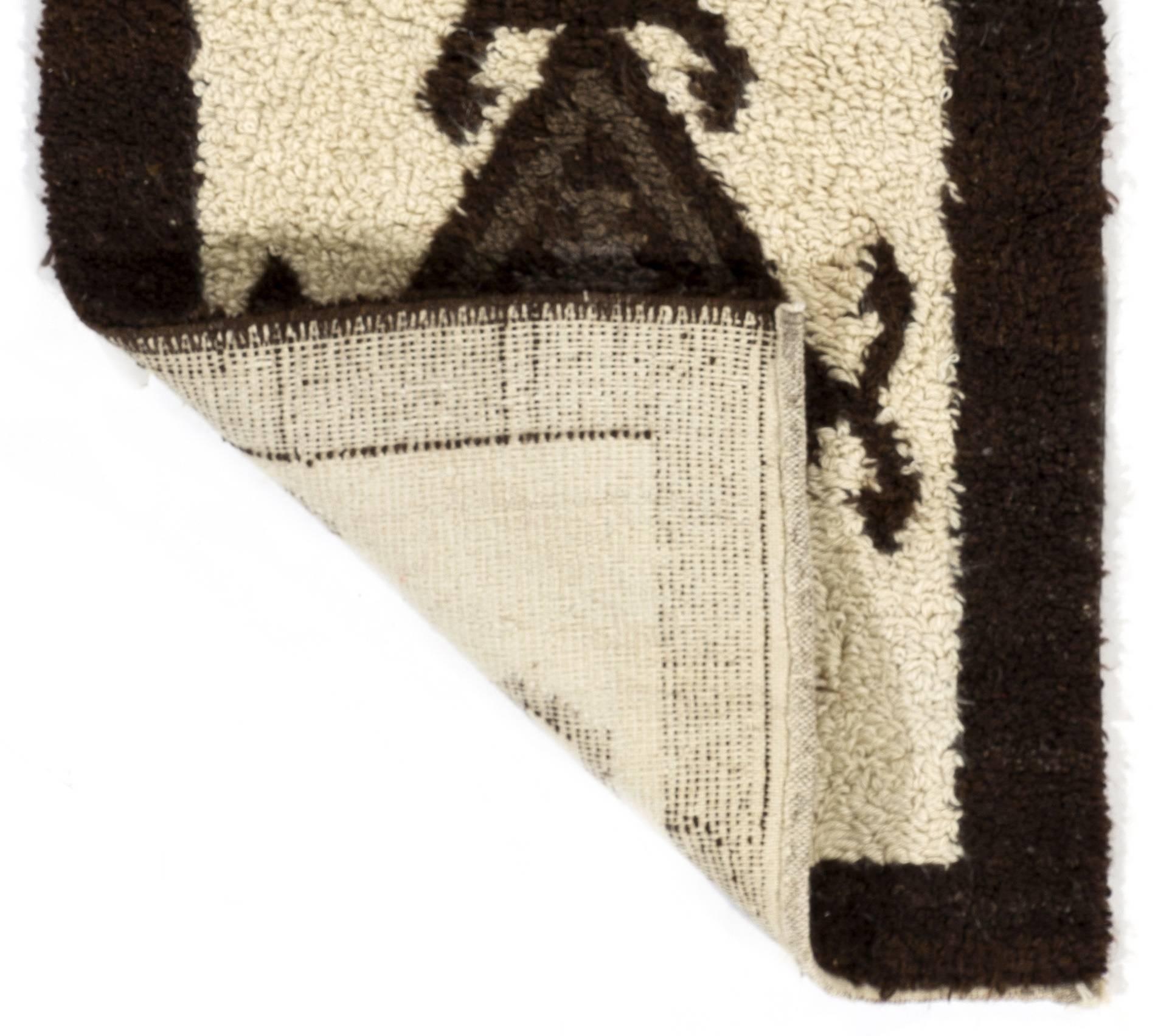 Alfombra Tulu anudada a mano con diseño bereber marroquí, 100% lana. Alfombra Beni Ourain Siglo XXI y contemporáneo en venta