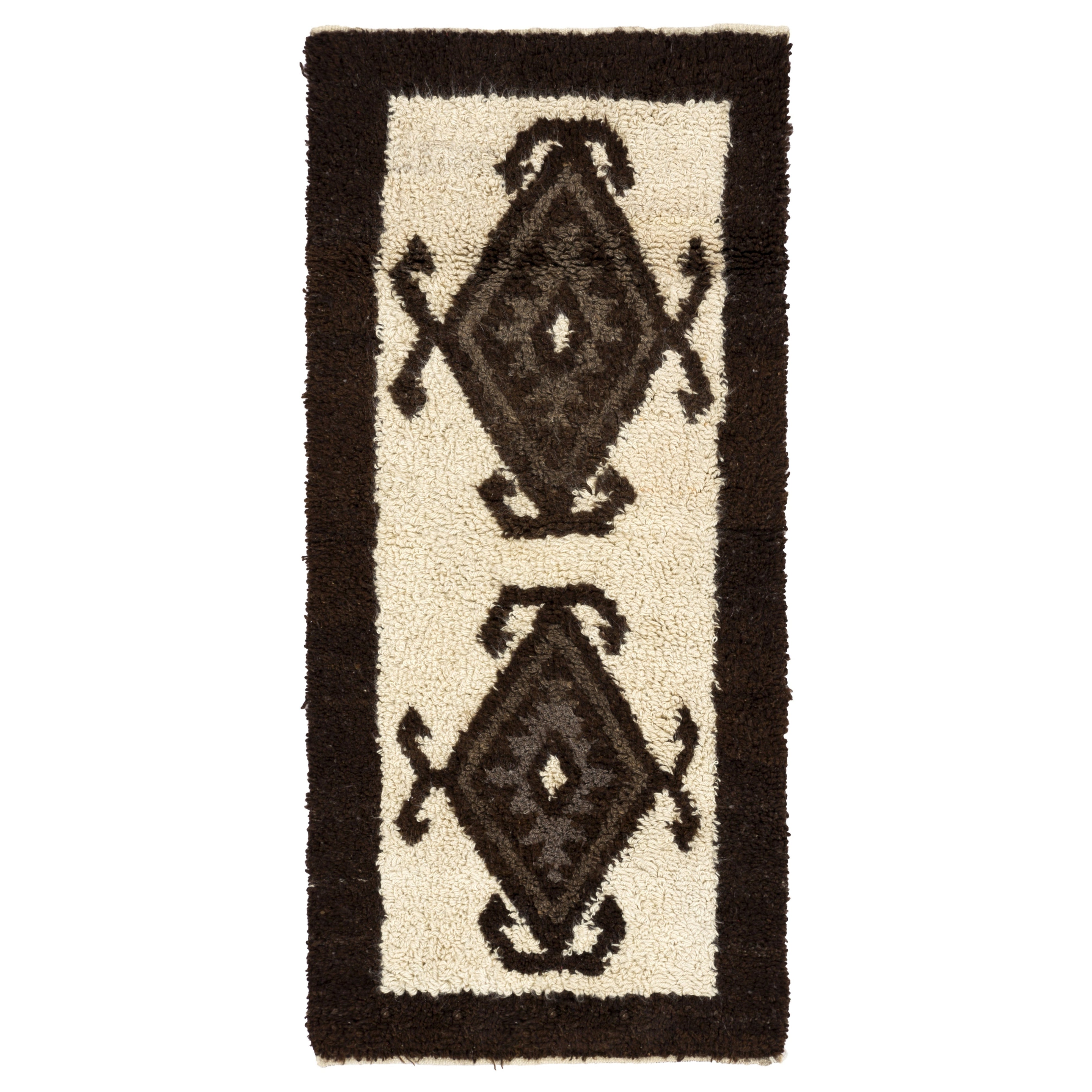 Alfombra Tulu anudada a mano con diseño bereber marroquí, 100% lana. Alfombra Beni Ourain