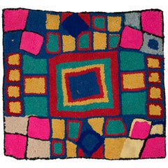 Moroccan Berber Handmade Tapestry Geometric Design Pastel Colors