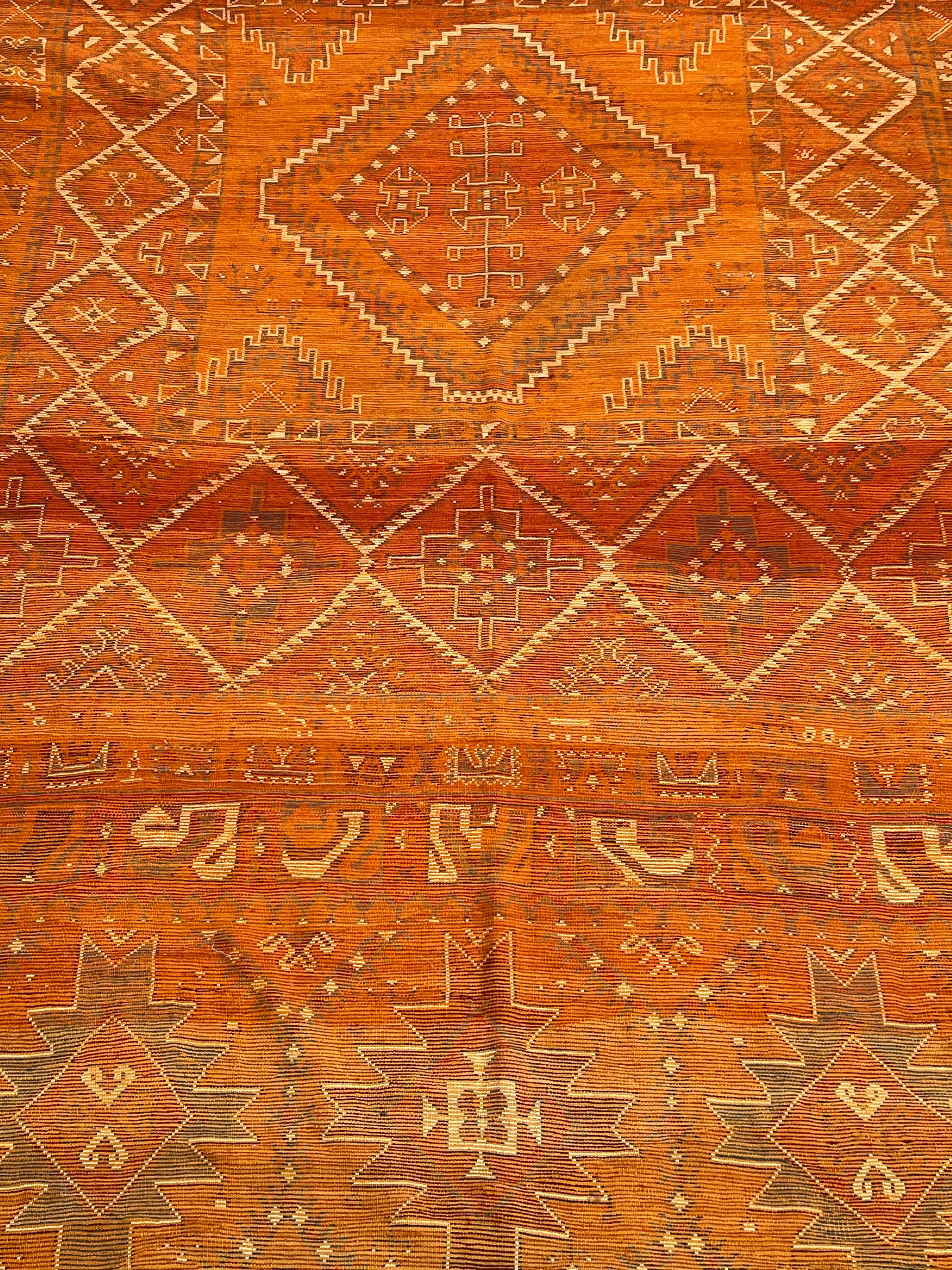 Rare 1940 Handcrafted Vintage Moroccan Taznakht Wool Rug For Sale 6