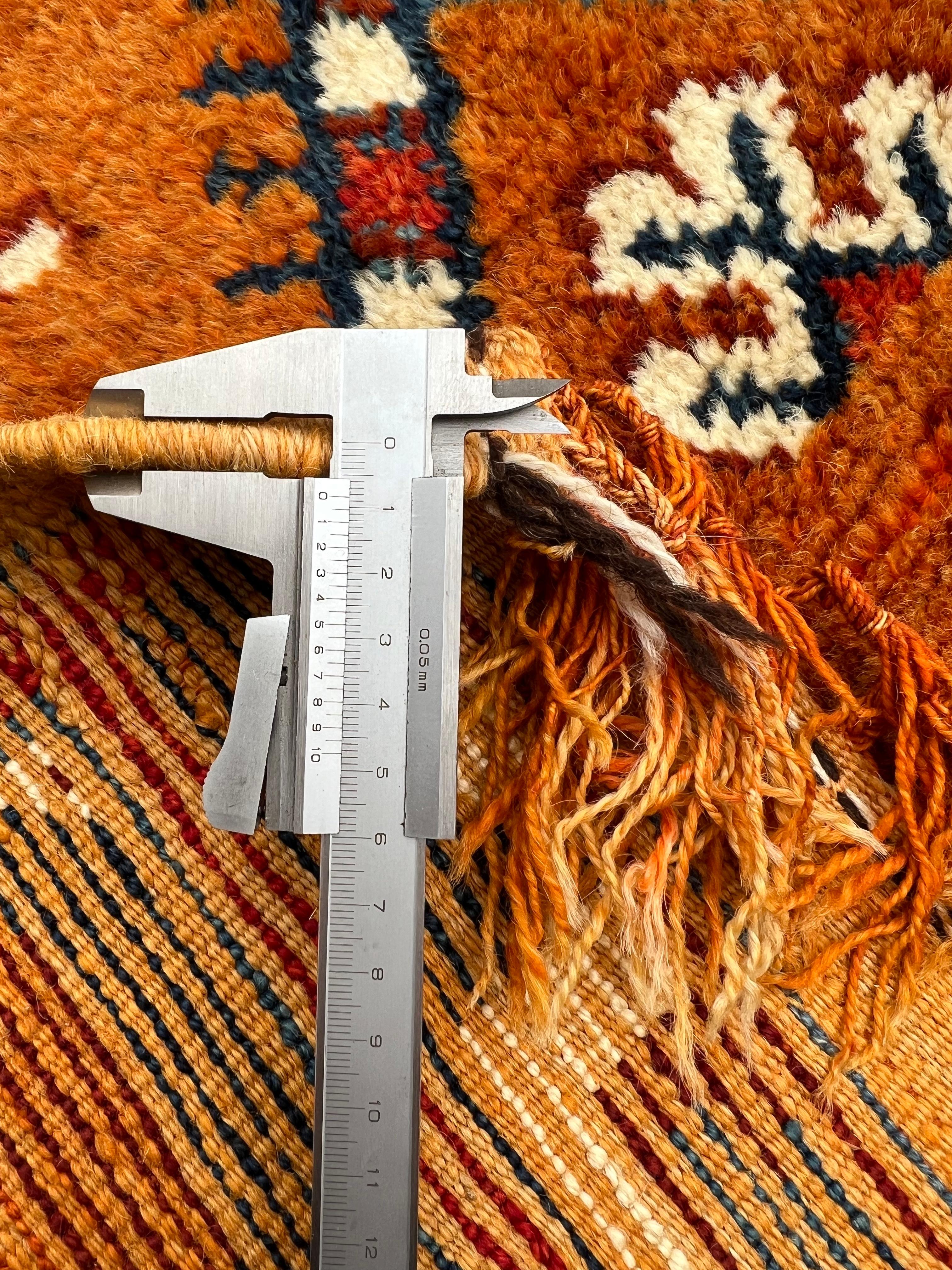 Rare 1940 Handcrafted Vintage Moroccan Taznakht Wool Rug For Sale 1