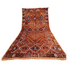 Rare 1940 Handcrafted Vintage Moroccan Taznakht Wool Rug