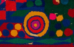 Moroccan Berber Large Handmade Tapestry Bright Red Yellow Green and Blue