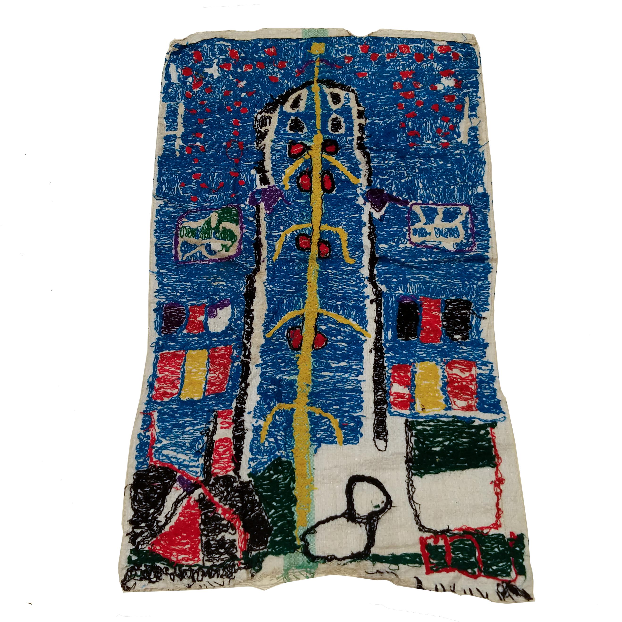 Moroccan Berber Miniature Prayer Rug In Good Condition For Sale In Milan, IT