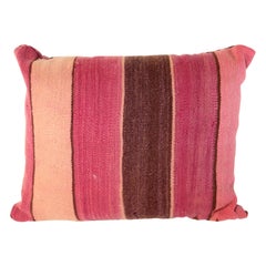 Moroccan Berber Pillow Cut from a Vintage Tribal Stripes Rug