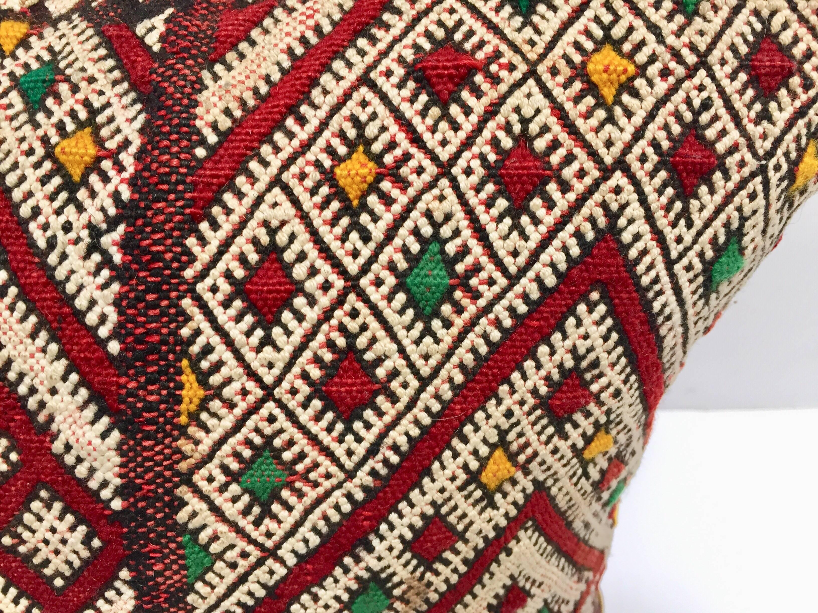 20th Century Moroccan African Berber Pillow with Tribal Designs