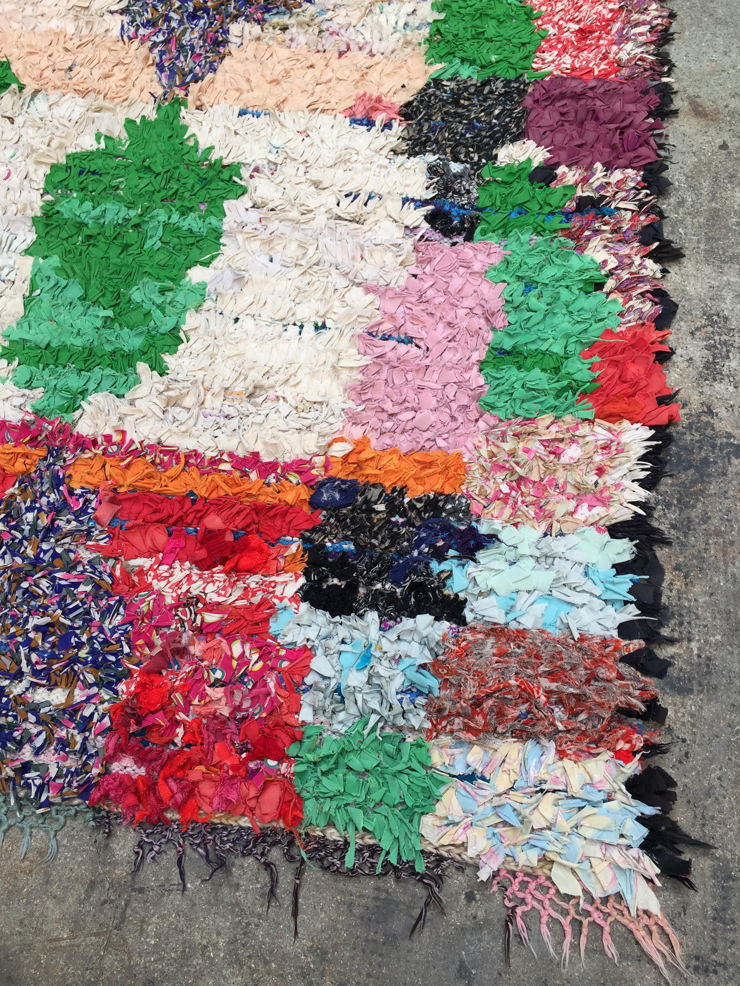 Tribal Moroccan Berber Rug, Hand-Knotted Fabrics, 1990s For Sale