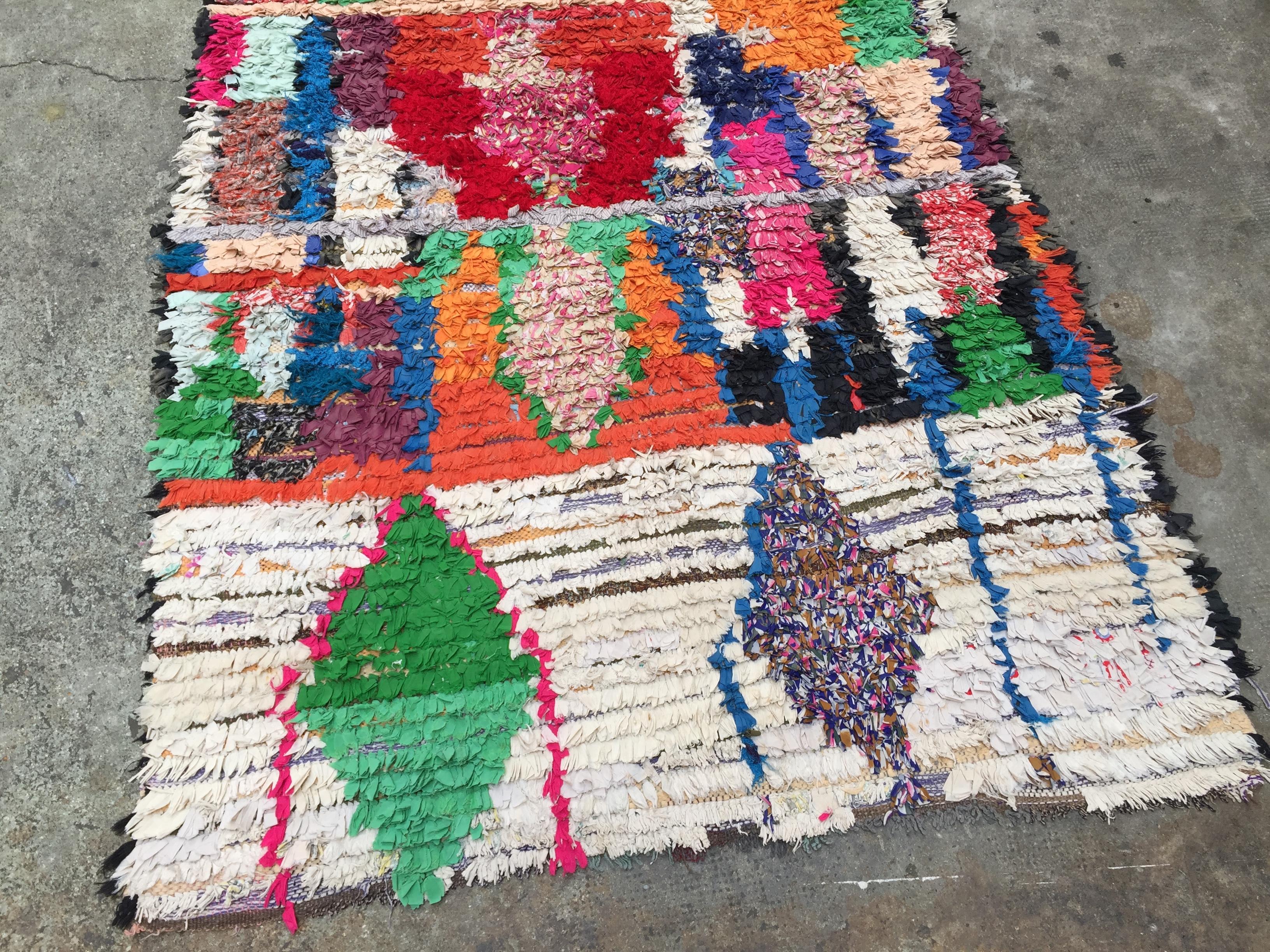 20th Century Moroccan Berber Rug, Hand-Knotted Fabrics, 1990s For Sale