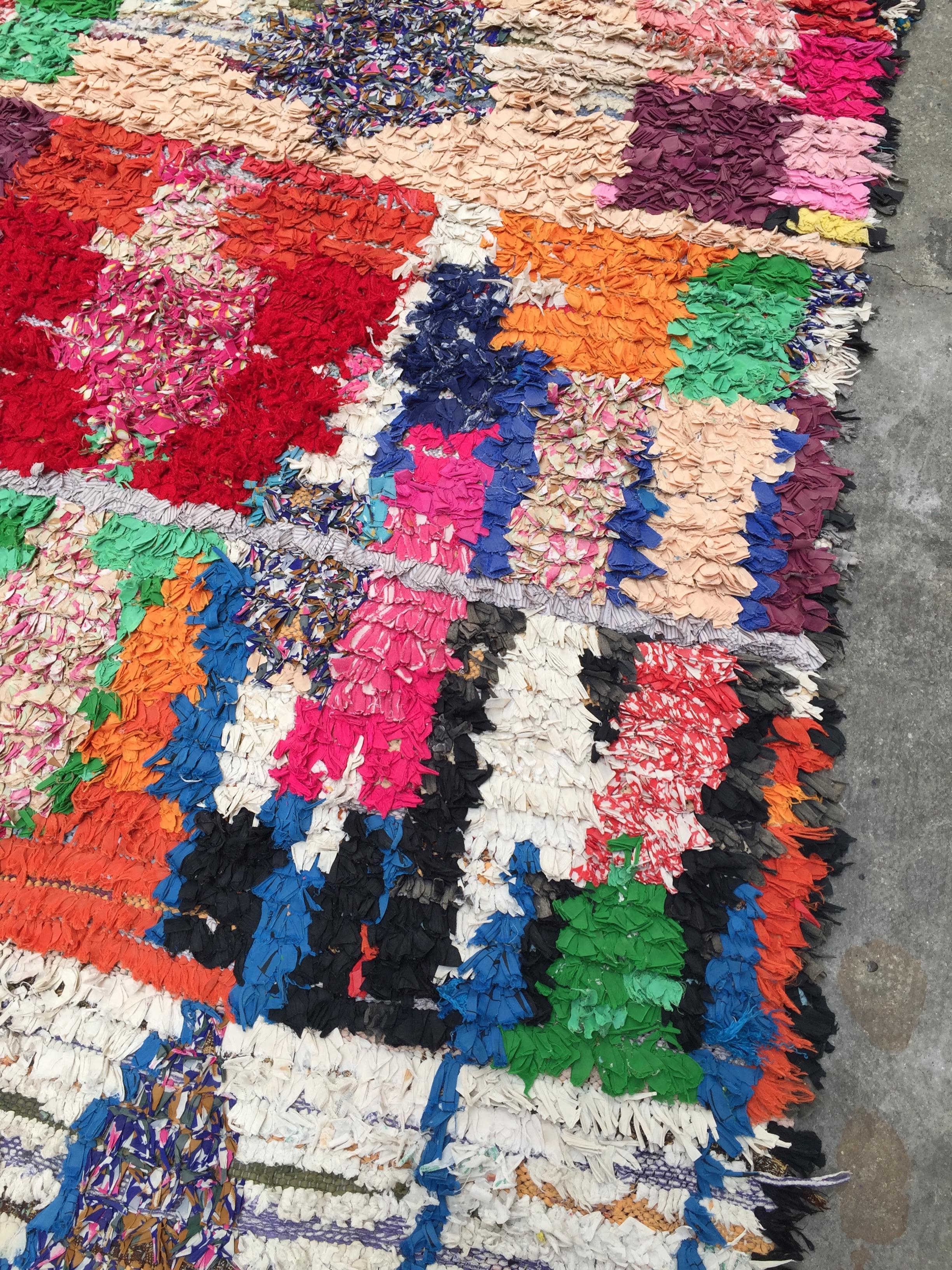 Moroccan Berber Rug, Hand-Knotted Fabrics, 1990s For Sale 1