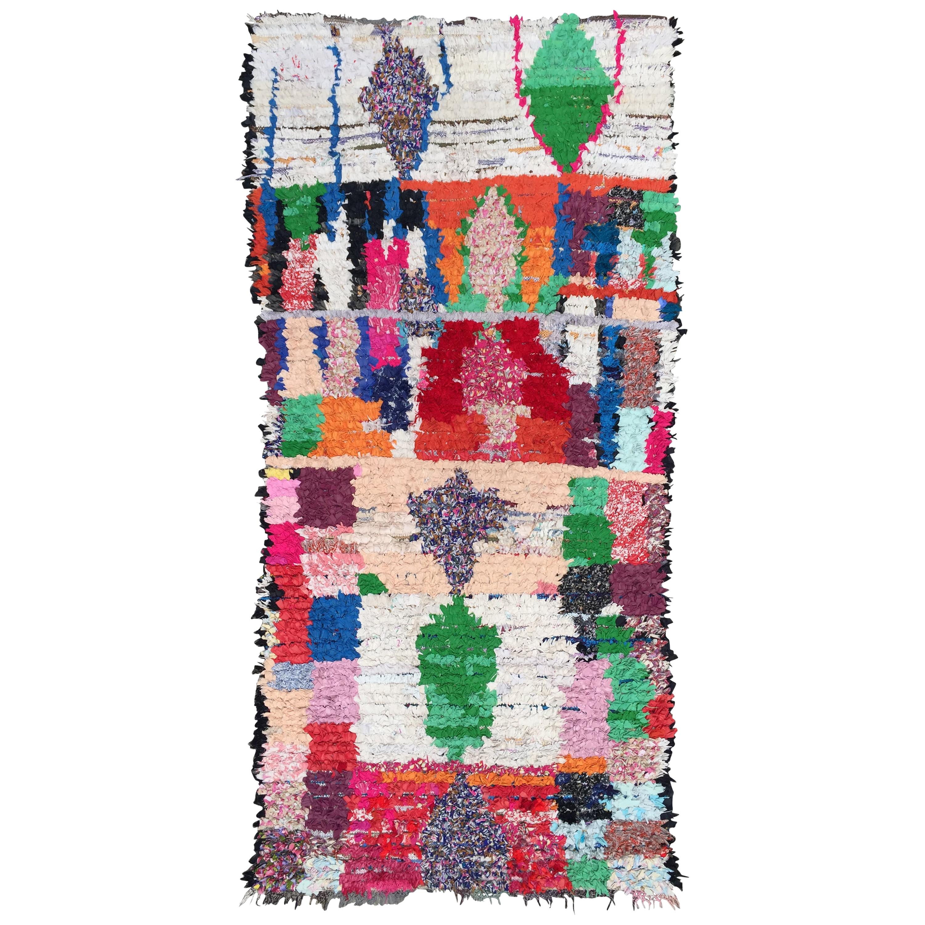 Moroccan Berber Rug, Hand-Knotted Fabrics, 1990s For Sale