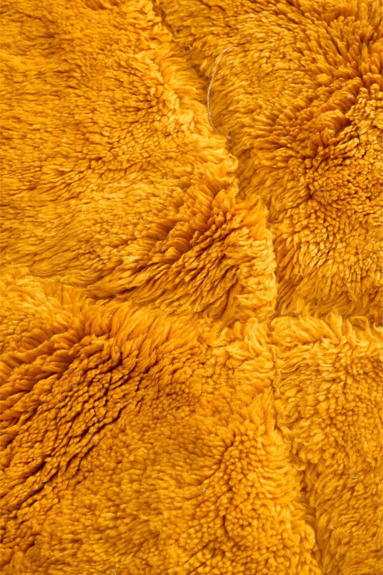 Wool Moroccan Berber rug - Yellow #2 For Sale