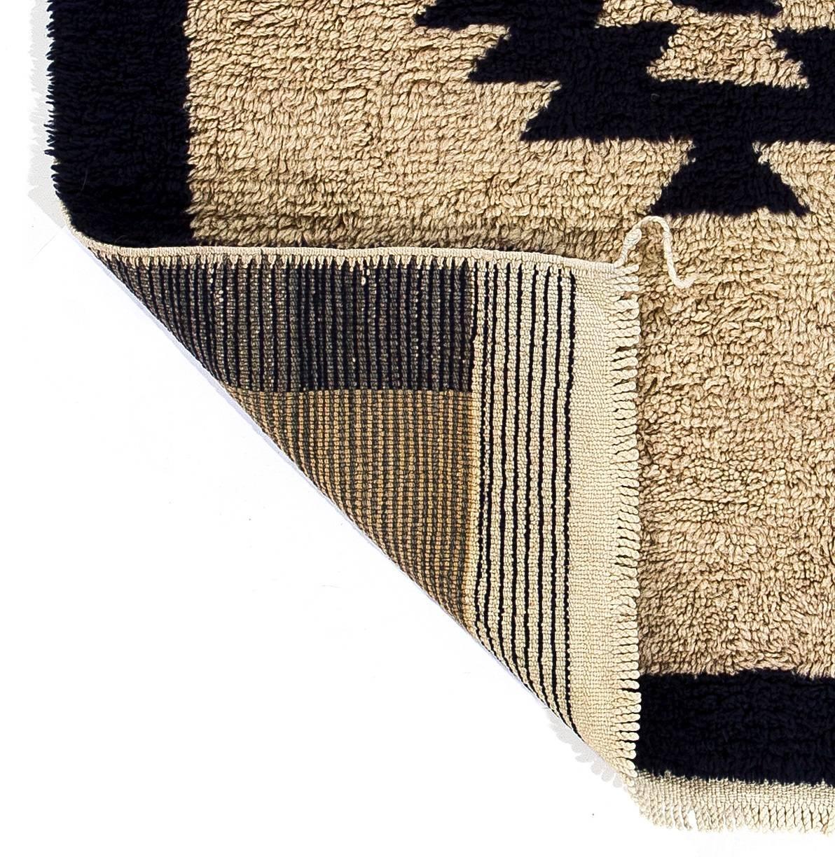 Alfombra Tulu Anudada a Mano Estilo Bereber Marroquí. Lana natural. Alfombra Beni Ourain Siglo XXI y contemporáneo en venta