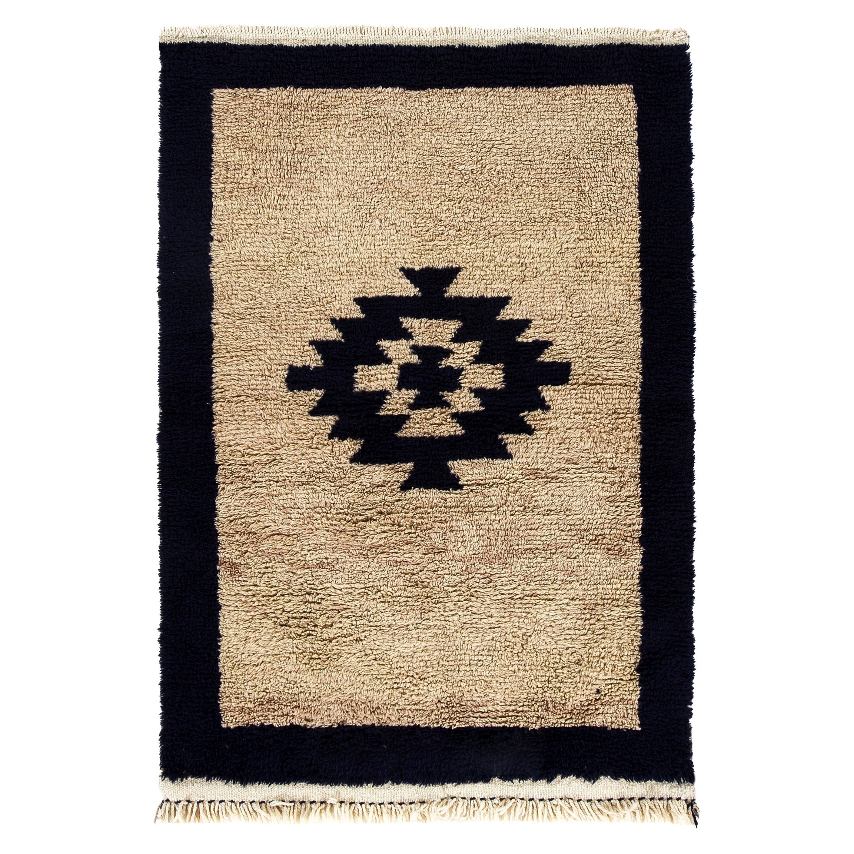 Alfombra Tulu Anudada a Mano Estilo Bereber Marroquí. Lana natural. Alfombra Beni Ourain en venta