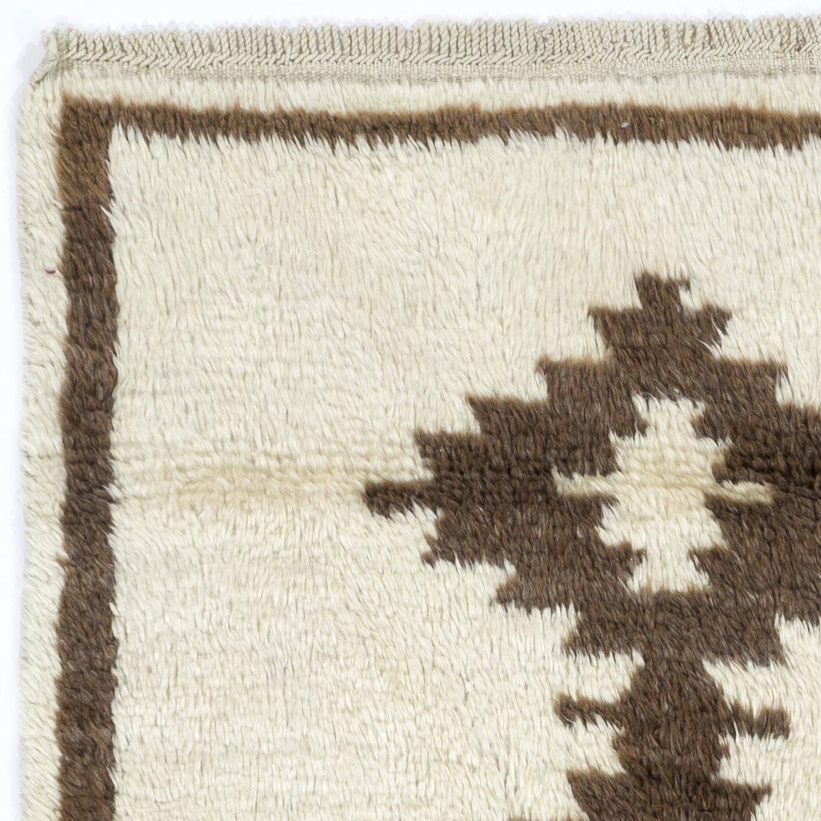 Alfombra Tulu Estilo Bereber Marroquí. Lana natural. Alfombra anudada a mano Beni Ourain Turco en venta
