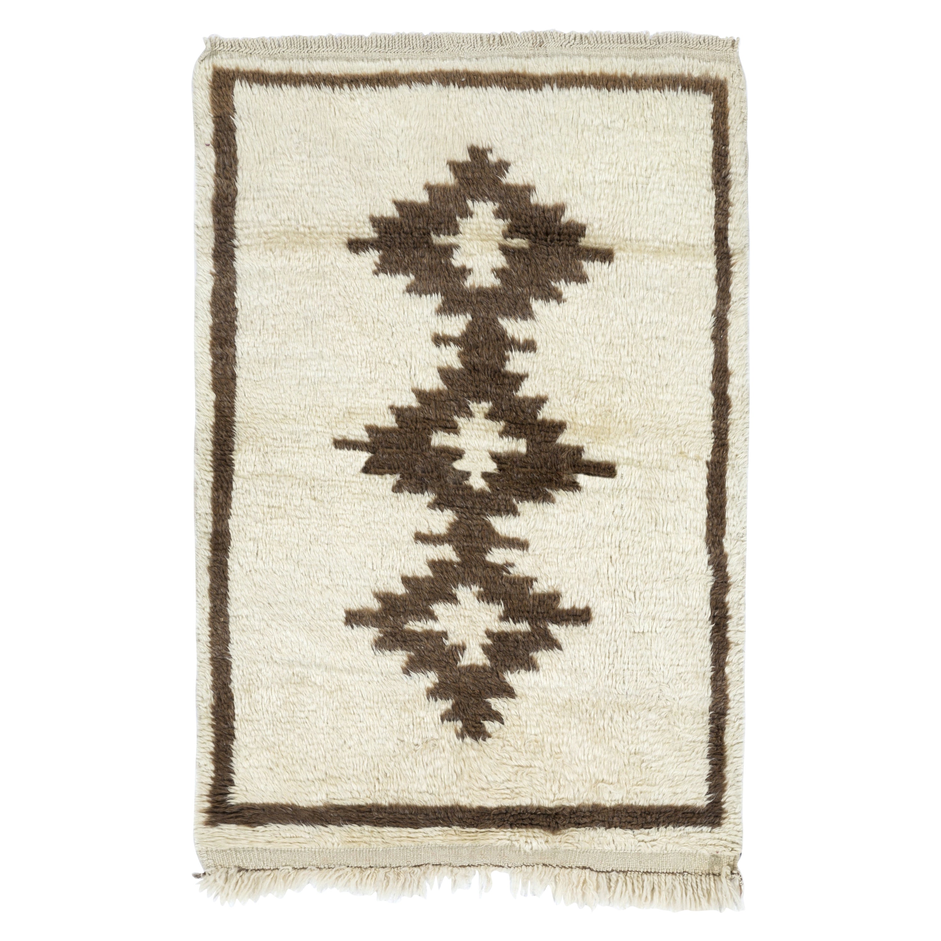 Alfombra Tulu Estilo Bereber Marroquí. Lana natural. Alfombra anudada a mano Beni Ourain