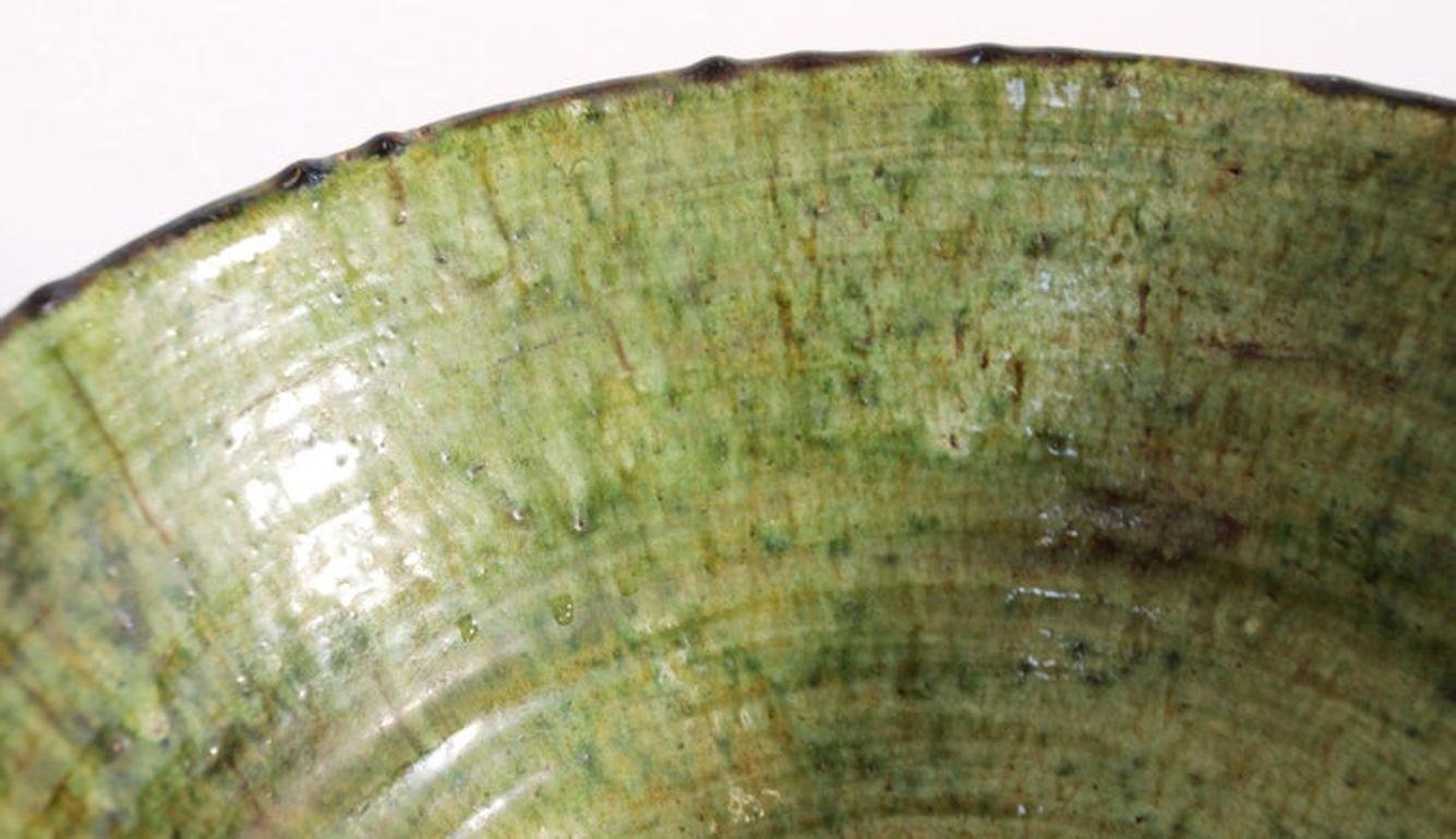 Moroccan Berber Tamgroute Terracotta Green Glazed Bowl 3