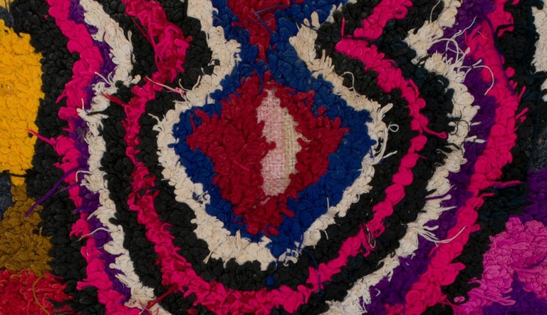 Moroccan Berber Tapestry Mixed Bright Colors Pink, Yellow Blue, Red, White For Sale at 1stdibs