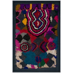 Moroccan Berber Tapestry Mixed Bright Colors Pink, Yellow Blue, Red, White