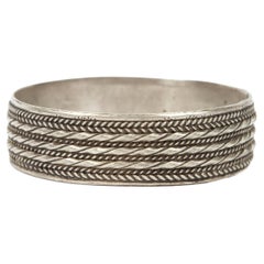 Handcrafted Moroccan Berber Tribal Bracelet in Silver, 1950