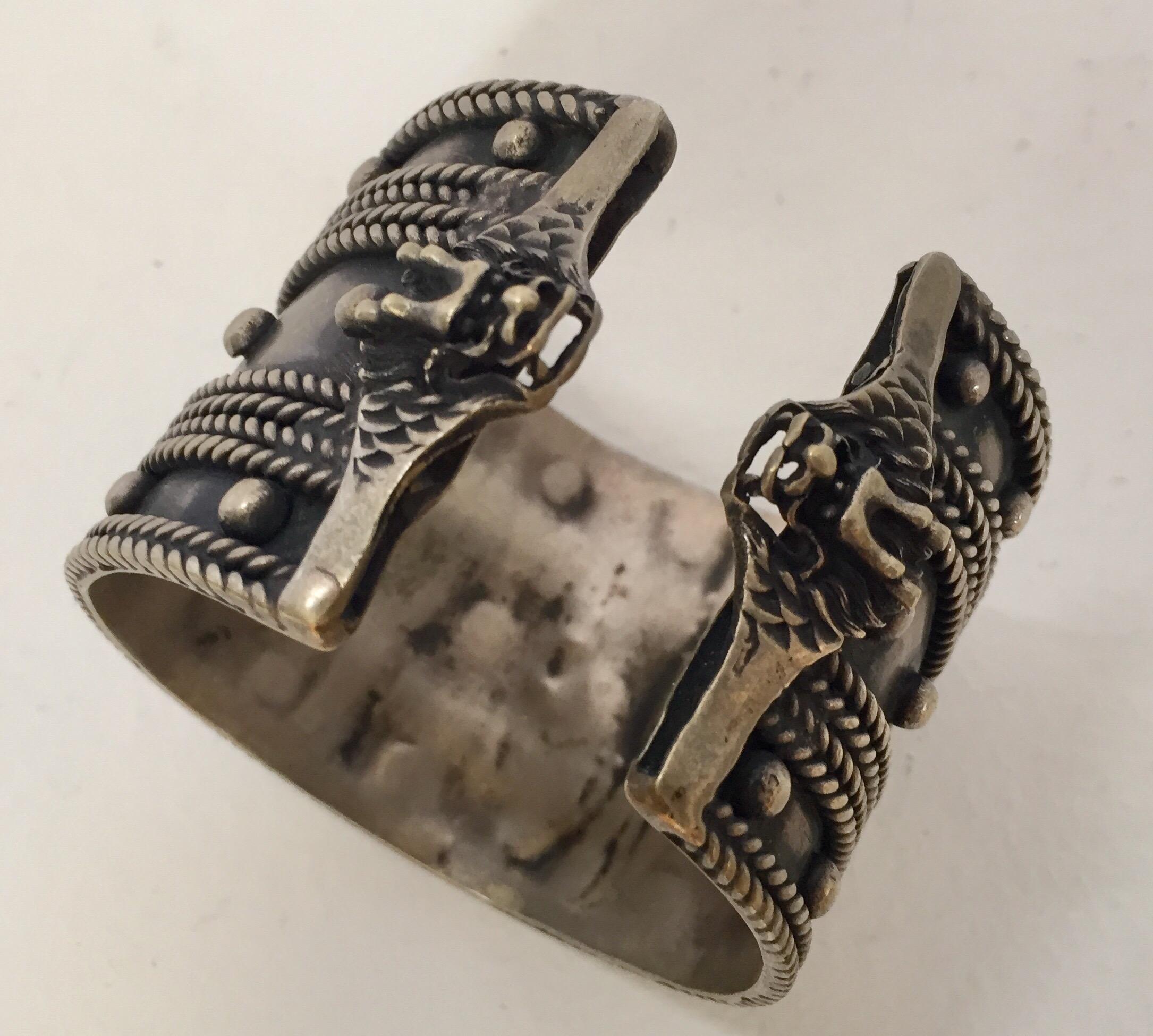 Folk Art Moroccan Vintage Berber Tribal Ethnic Cuff For Sale