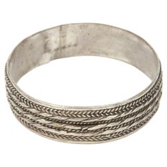 Handcrafted Vintage Moroccan Berber Tribal Silver Bracelet Jewelry