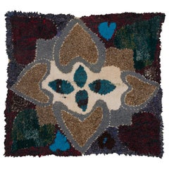 Moroccan Berber Vintage Handmade Tapestry Blue Burgundy Green Grey Beige